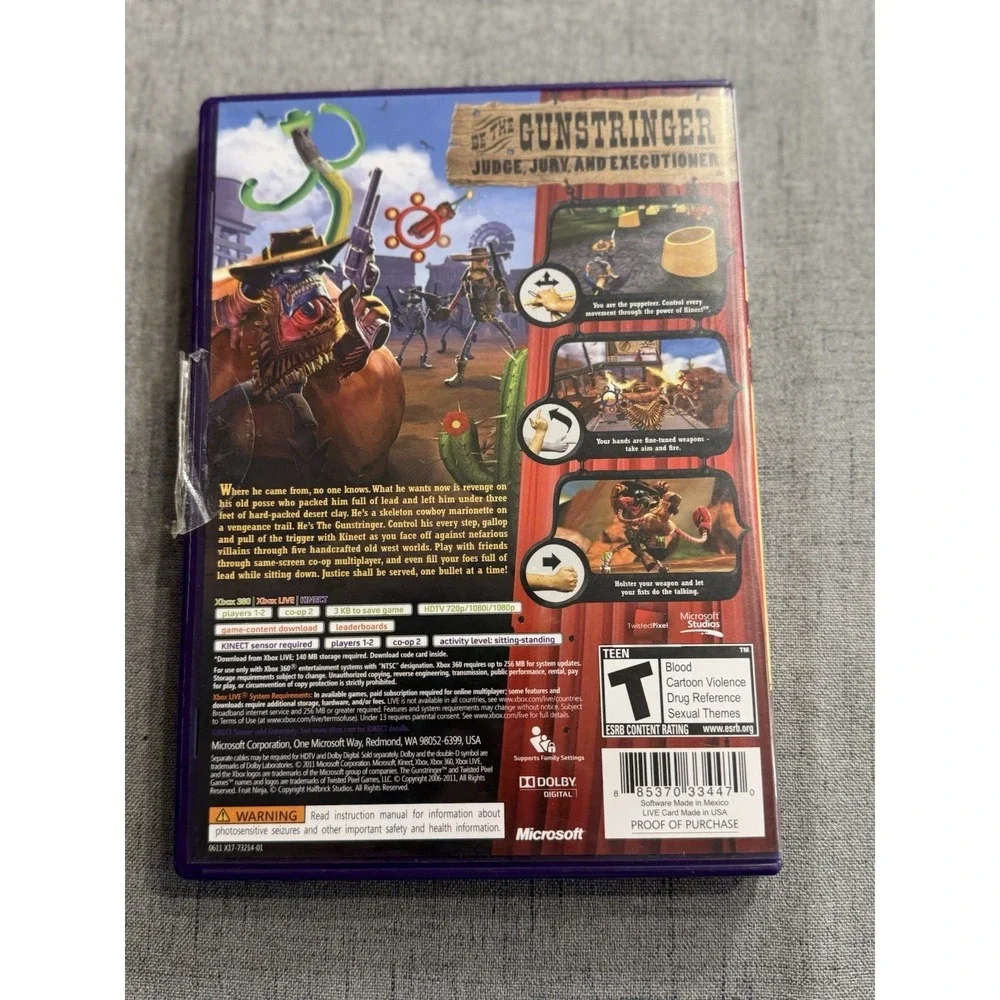 The Gunstringer - Microsoft Xbox 360 Kinect 2011 Rates Teen With manual